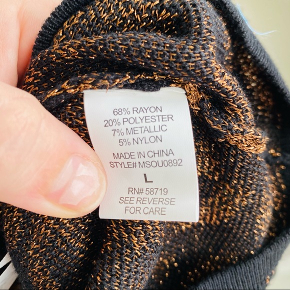 NY Co Black & Copper Animal Print Sweater runs small. Will list it as medium. - Picture 8 of 8